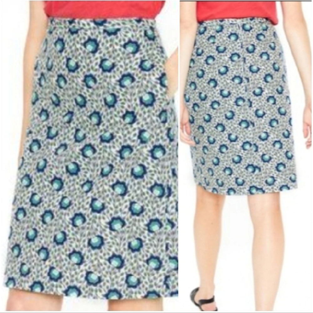 Boden Peacock Print Skirt • Gorgeous Blue Statement Skirt